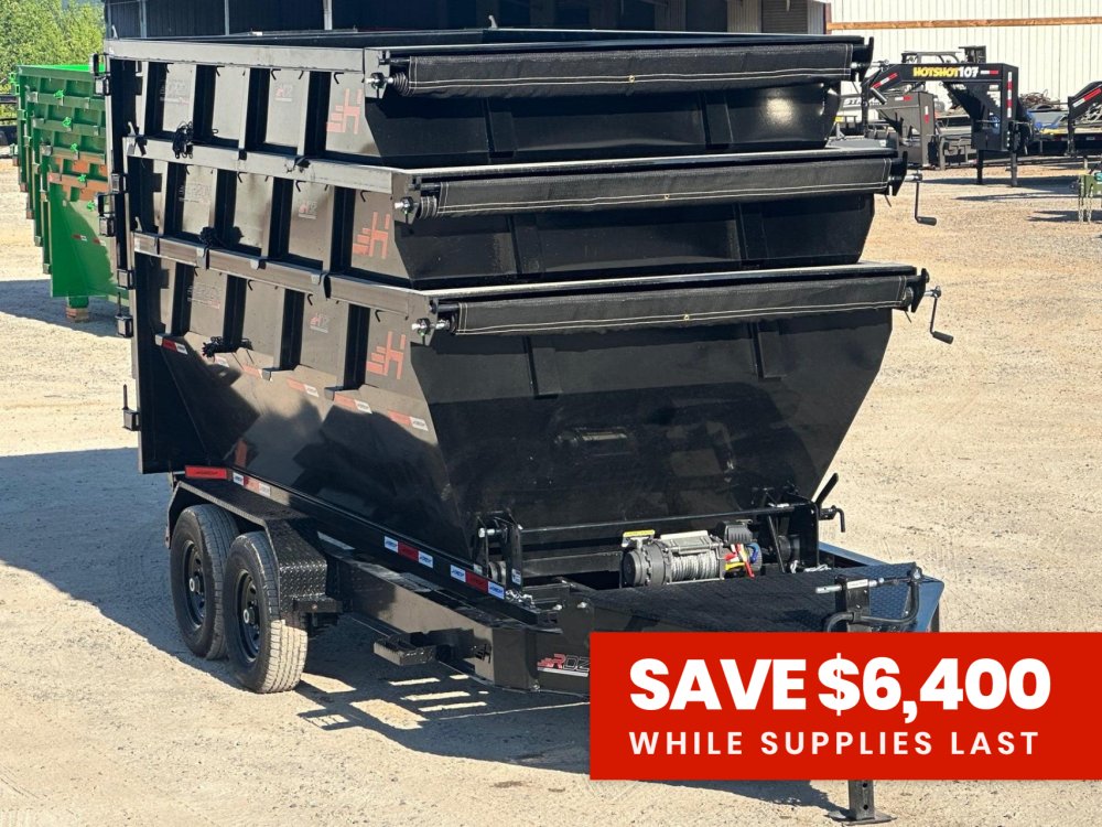 Horizon 14' RDZ BP Roll off Bundle (2) 7k Axles + 3 Bins w/ 4' Walls