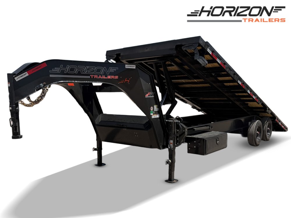 26' Horizon FFT Gooseneck Full Deckover Tilt Trailer - (2) 10K Axles