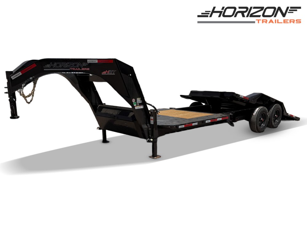 24' Horizon HET Gooseneck Equipment Tilt Trailer Drive Over Fenders - (2) 10K Axles