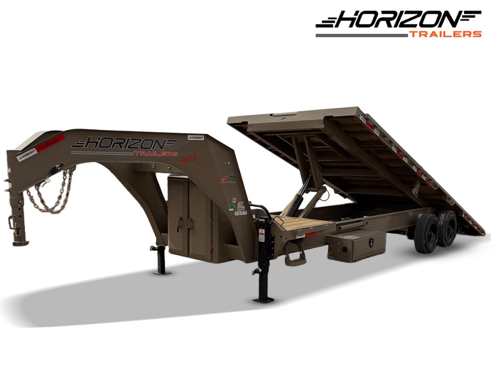 28' Horizon FTS Gooseneck Hydraulic Deckover Tilt Trailer - 10K Axles