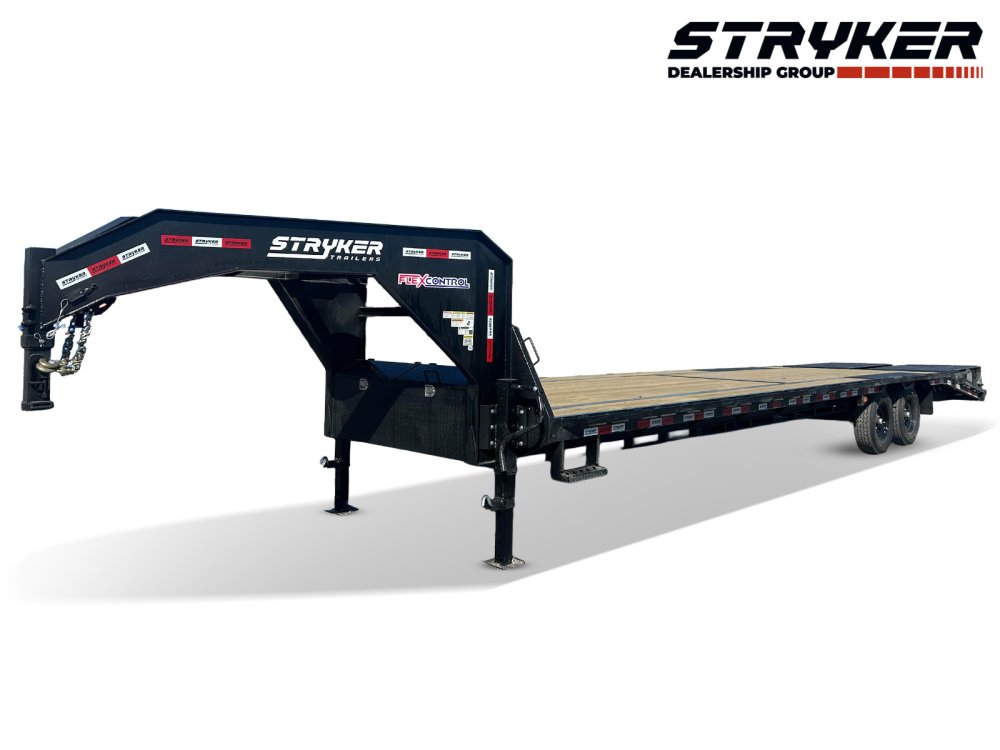 32' Stryker Gooseneck (2) 7K Axles Mega Ramps 14 ply Tires