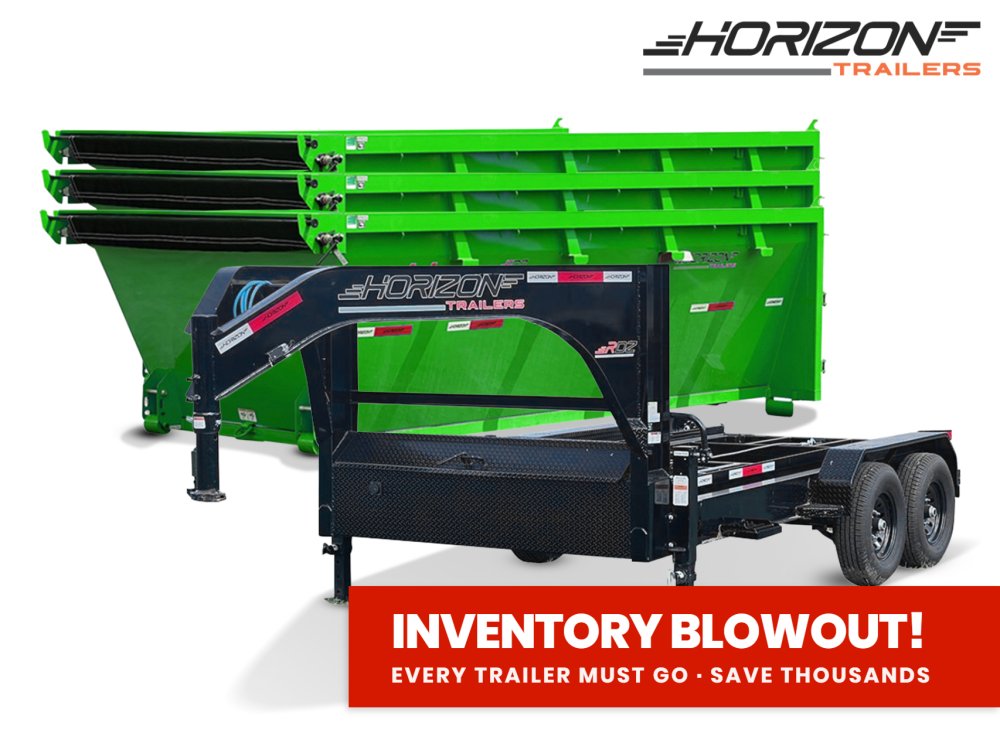 Horizon 14' RDZ GN Roll off Bundle (2) 7k Axles + 3 Bins w/ 4' Walls