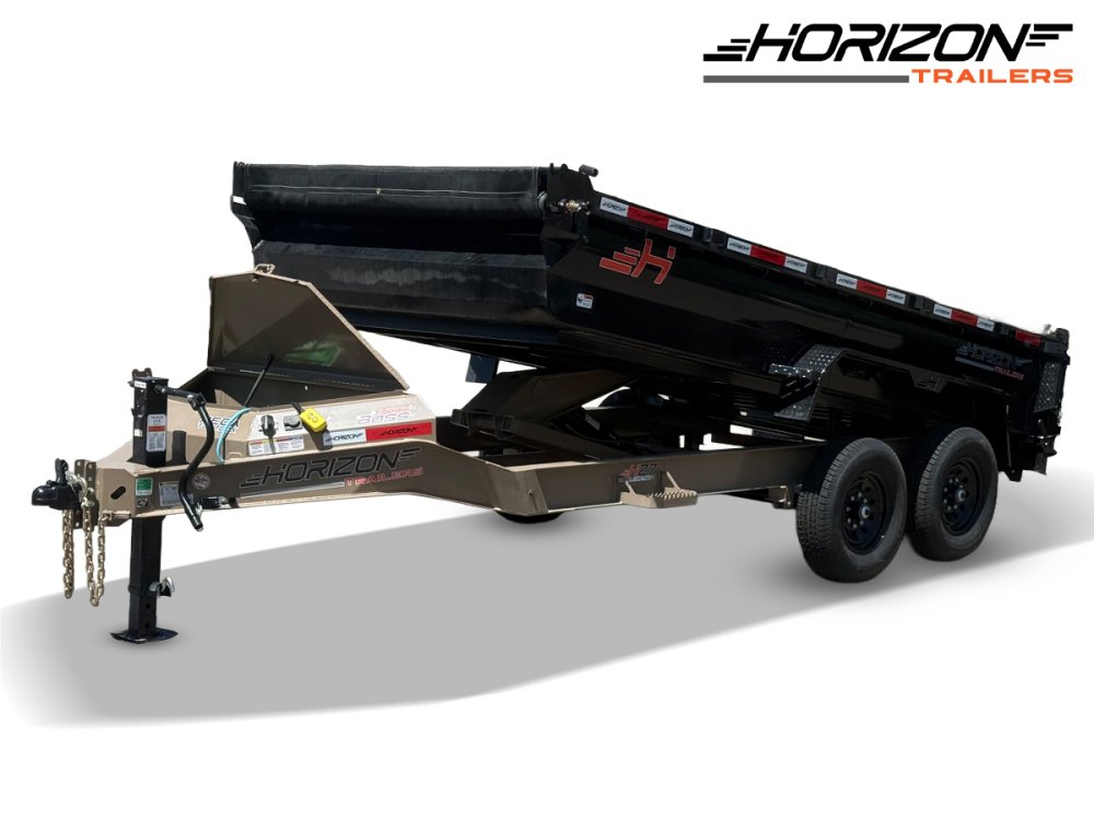 14' Horizon HZ7 Bumper Pull Dump Trailer 24" Side Walls - (2) 7K Axles