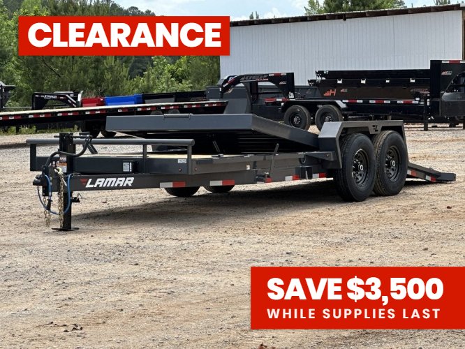 20' Tilt Trailer Lamar (2) 7K Axles 14K GVWR 10K Payload