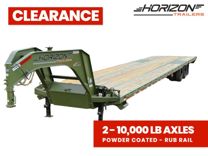 40' FHZ Gooseneck Deckover (2) 10K Axles Straight Deck