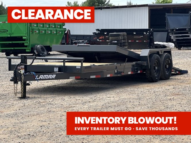 22' Tilt Trailer Lamar (2) 7K Axles 14K GVWR 10K Payload