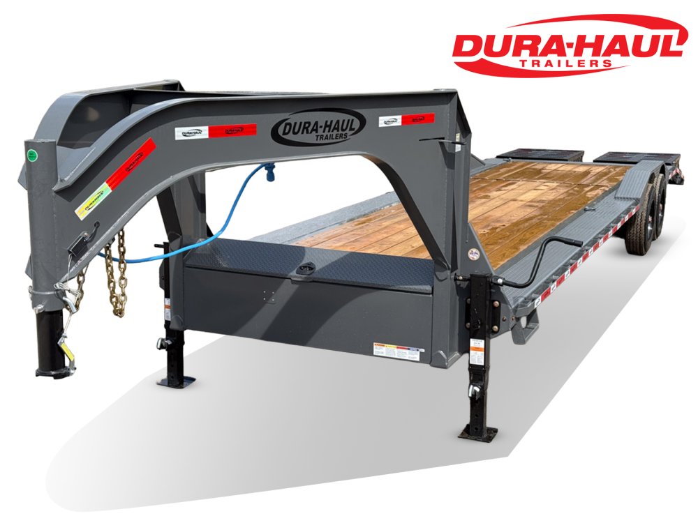 32' Dura-Hual EKH Gooseneck Equipment Trailer Drive Over Fenders Mega Ramps - (2) 10K Axles