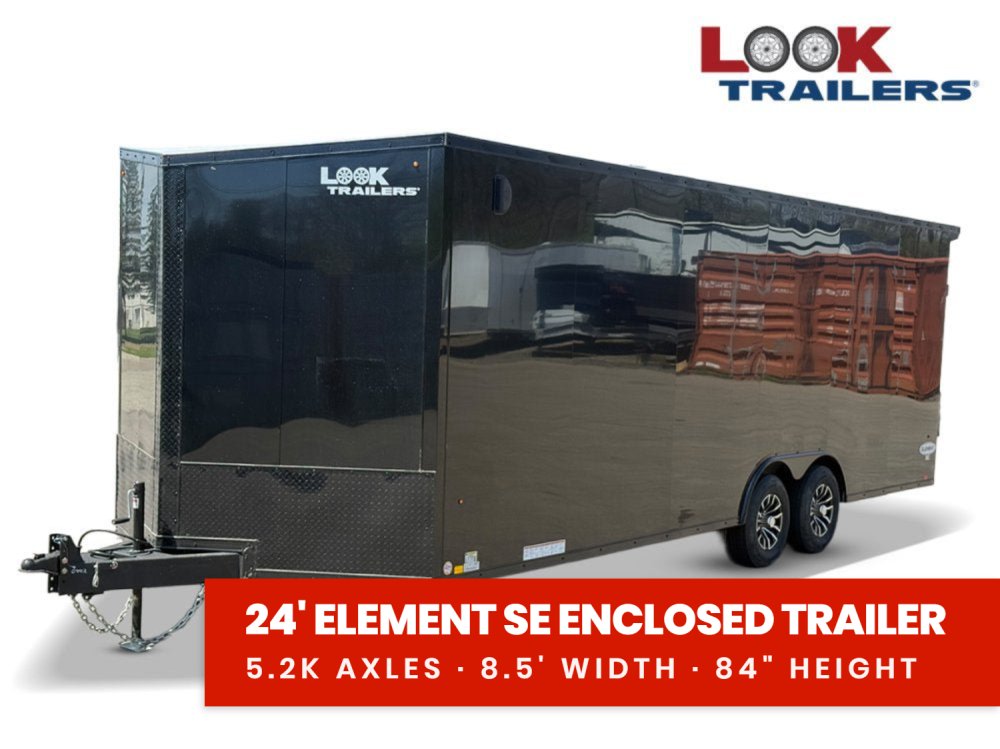 8.5 x 24 Look Trailers Element SE Flat Top V Nose Enclosed Trailer - (2) 5.2k lb Axles