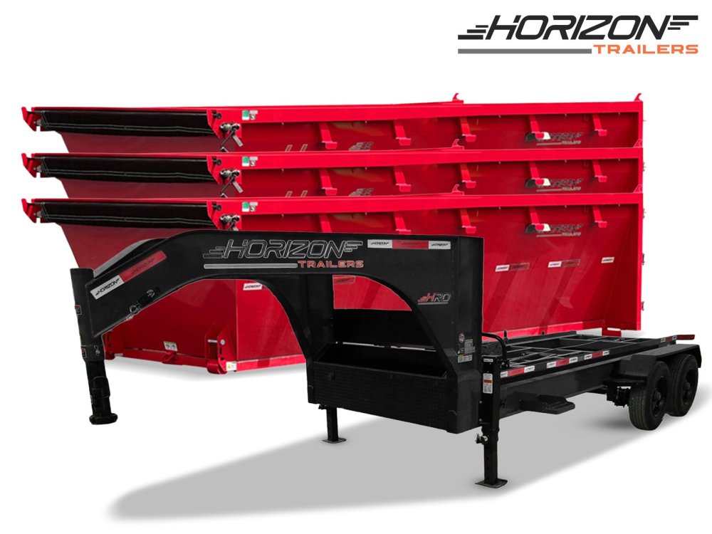 Horizon 16' RDZ GN Roll off Bundle (2) 8k Axles + 3 Bins w/ 4' Walls