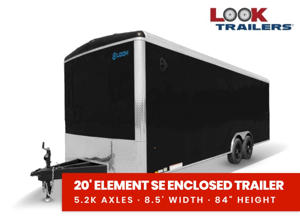 8.5 x 20 Look Trailers Element SE Flat Top V Nose Enclosed Trailer - (2) 5.2k lb Axles