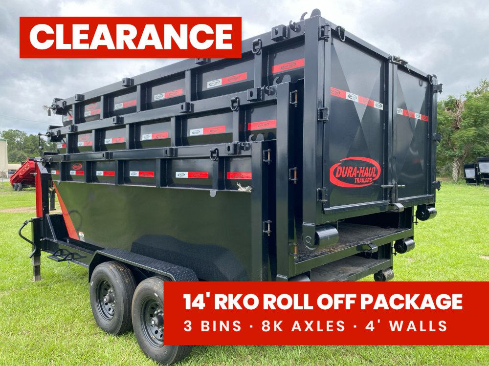 Dura Haul 14' GN Roll off Bundle (2) 8k Axles + 3 Bins w/ 4' Walls