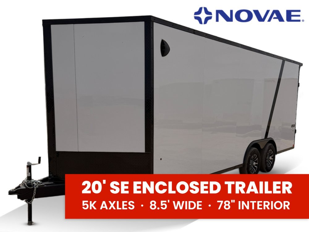 8.5 x 20 SE 10K Flat Top Sloped V Nose Car Hauler (2) 5000 lb Axles