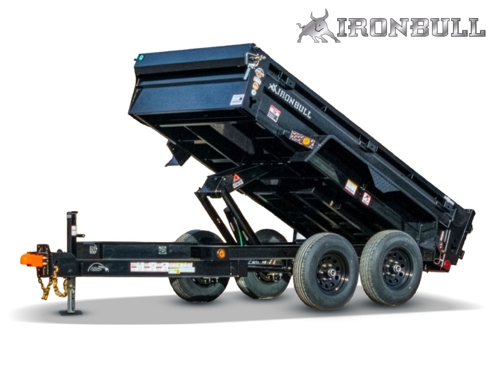 16' x 83" Iron Bull DTB Bumper Pull Dump Trailer 36" Side Walls - (2) 7,000 lb Axles