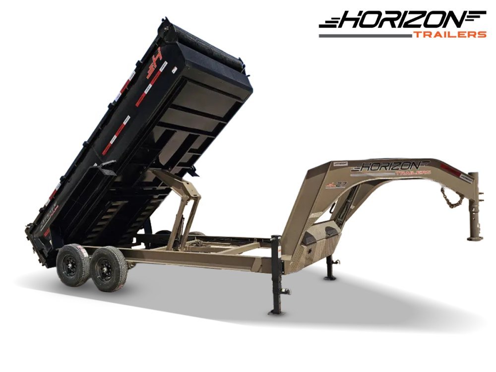 16' Horizon LZ7 Gooseneck Dump Trailer 30" Side Walls - (2) 7K Axles