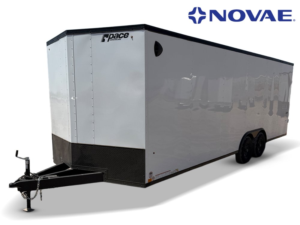 8.5 x 24 Outback DLX Flat Top V Nose Car Hauler (2) - 5200 lbs Axles