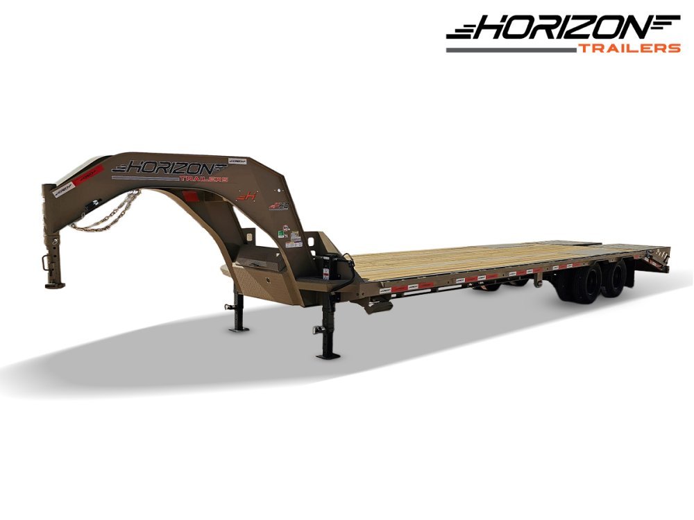30' Horizon FHZ Gooseneck Dual Wheel Deckover Trailer Mega Ramps - (2) 10K Axles