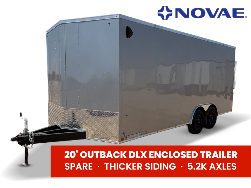 8.5 x 20 Outback DLX Flat Top V Nose Car Hauler (2) - 5200 lbs Axles