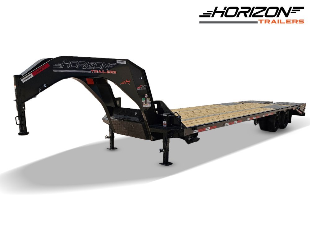 30' Horizon FHZ Gooseneck Dual Wheel Deckover Trailer Mega Ramps - (2) 10K Axles