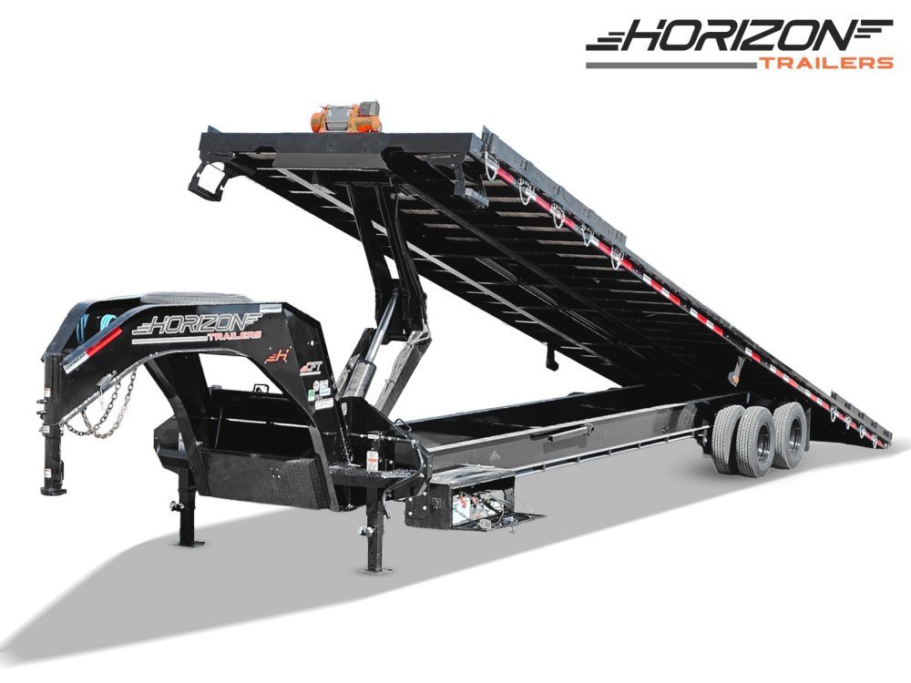 40' Horizon CFT Gooseneck Full Tilt Container Trailer - (2) 12K Axles - Black