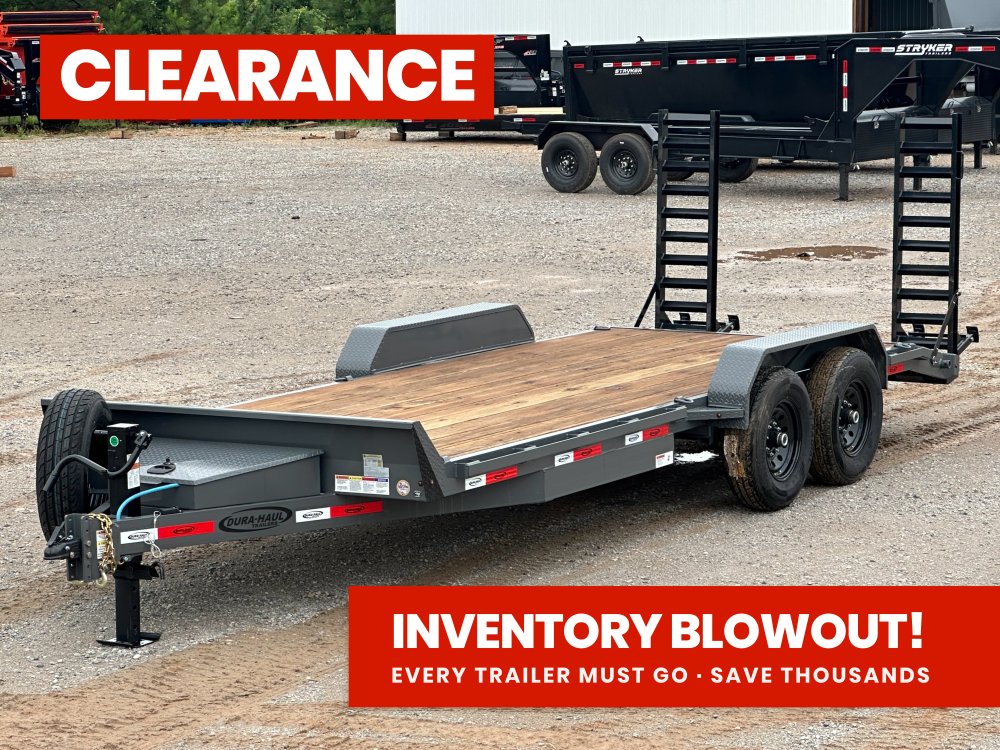 20' ERH Equipment Trailer (2) 7K Axles, Stand Up Ramps