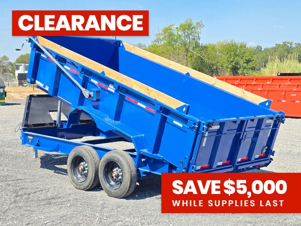 14' LPT BP Low Profile Dump Trailer - 8k Axles - Telescopic