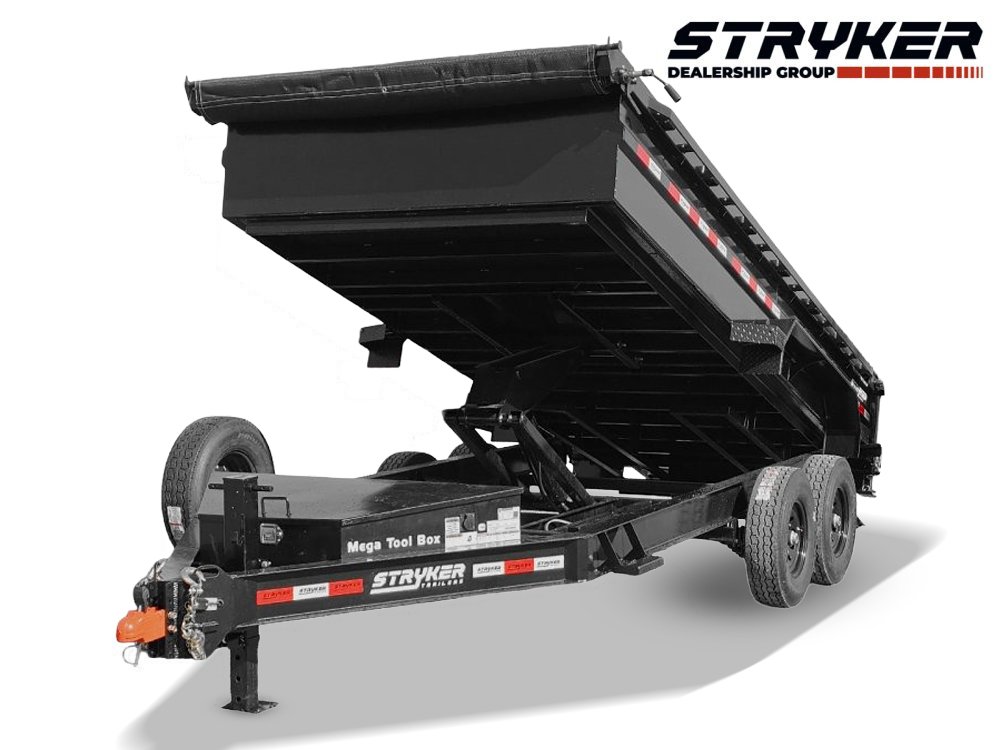 16' Stryker SDT Bumper Pull Dump Trailer 24" Side Walls - (2) 7k Axles