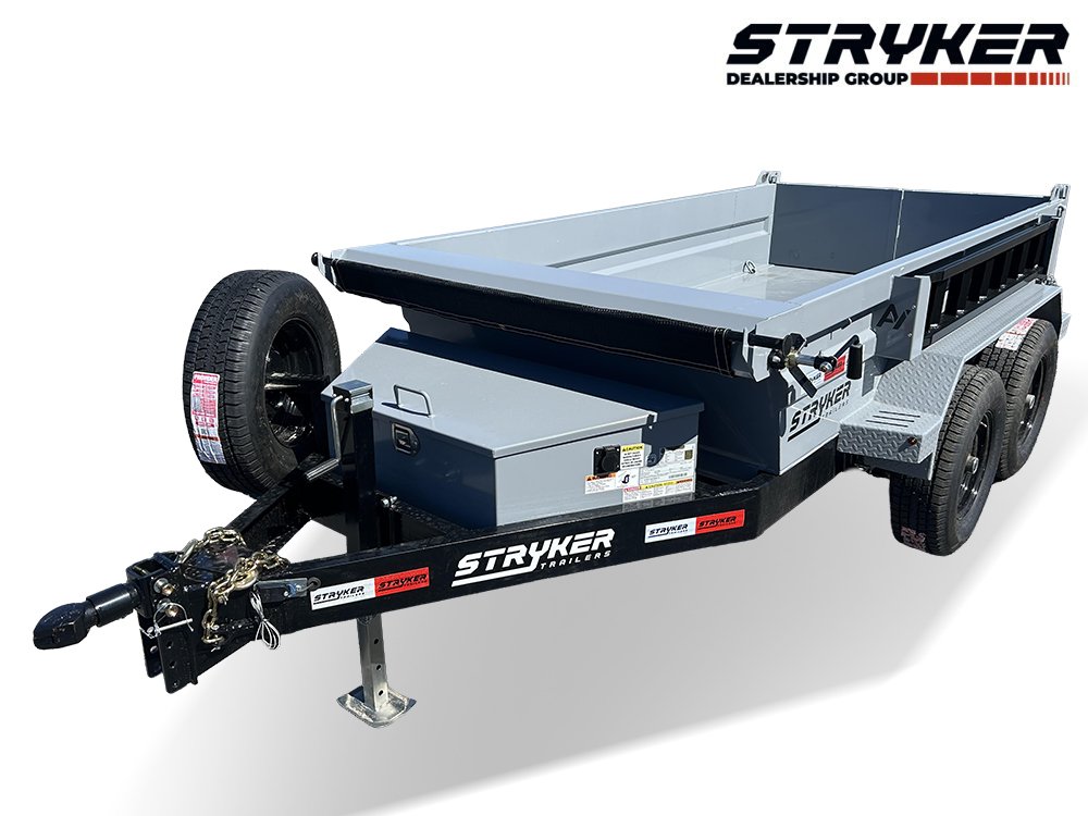 5'x10' Stryker CDT Compact Bumper Pull Dump Trailer 20" Side Walls - (2) 5.2k Axles - Gray