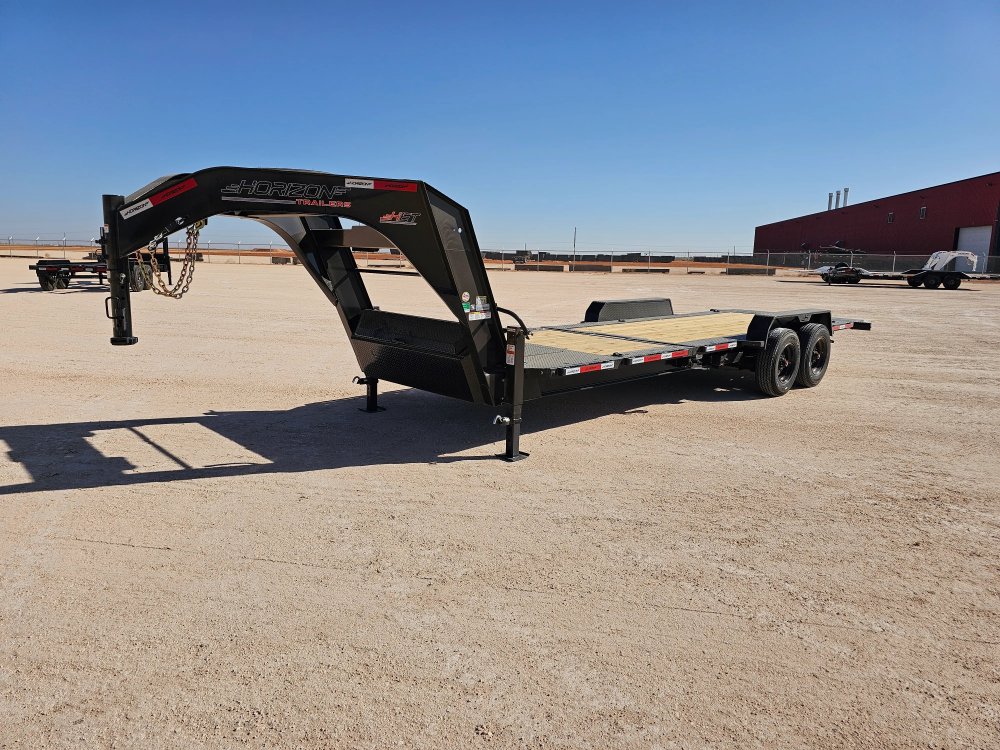 24' Horizon HET Bumper Pull Equipment Tilt Trailer Drive Over Fenders - (2) 10K Axles - Ash Gray