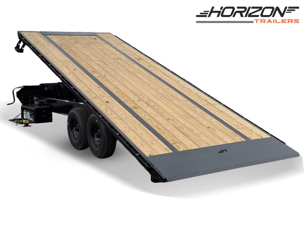 22' Horizon FFT Bumper Pull Full Deckover TIlt Trailer - (2) 8K Axles