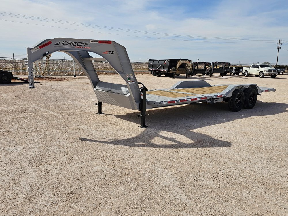 24' Horizon ETZ Gooseneck Equipment Tilt Trailer - (2) 8K Axles - Cloud Gray
