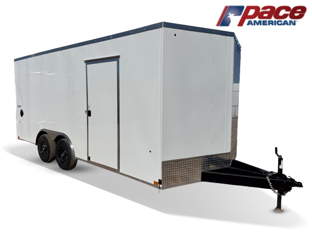 8.5 x 18 Outback DLX Flat Top V Nose Car Hauler - (2) 5200 lbs Axles