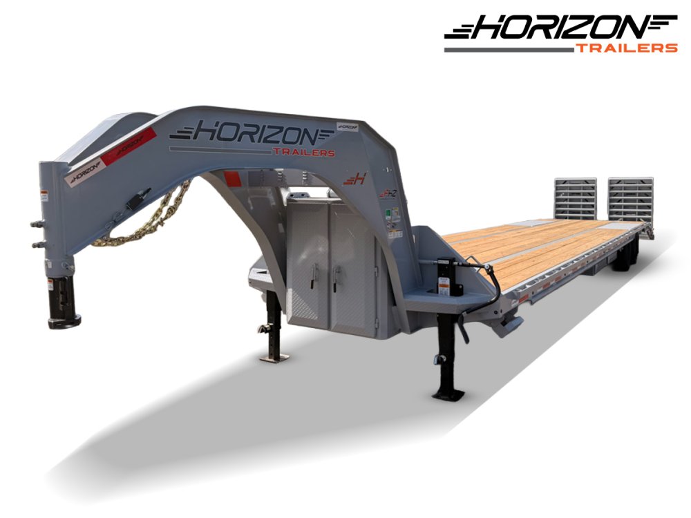 40' Horizon FHZ Gooseneck Dual Wheel Deckover Trailer Mega Ramps - (2) 12K Axles
