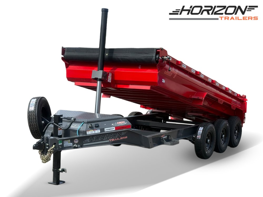 16' Horizon HZ7 Bumper Pull Dump Trailer 24" Side Walls - (3) 7K Axles