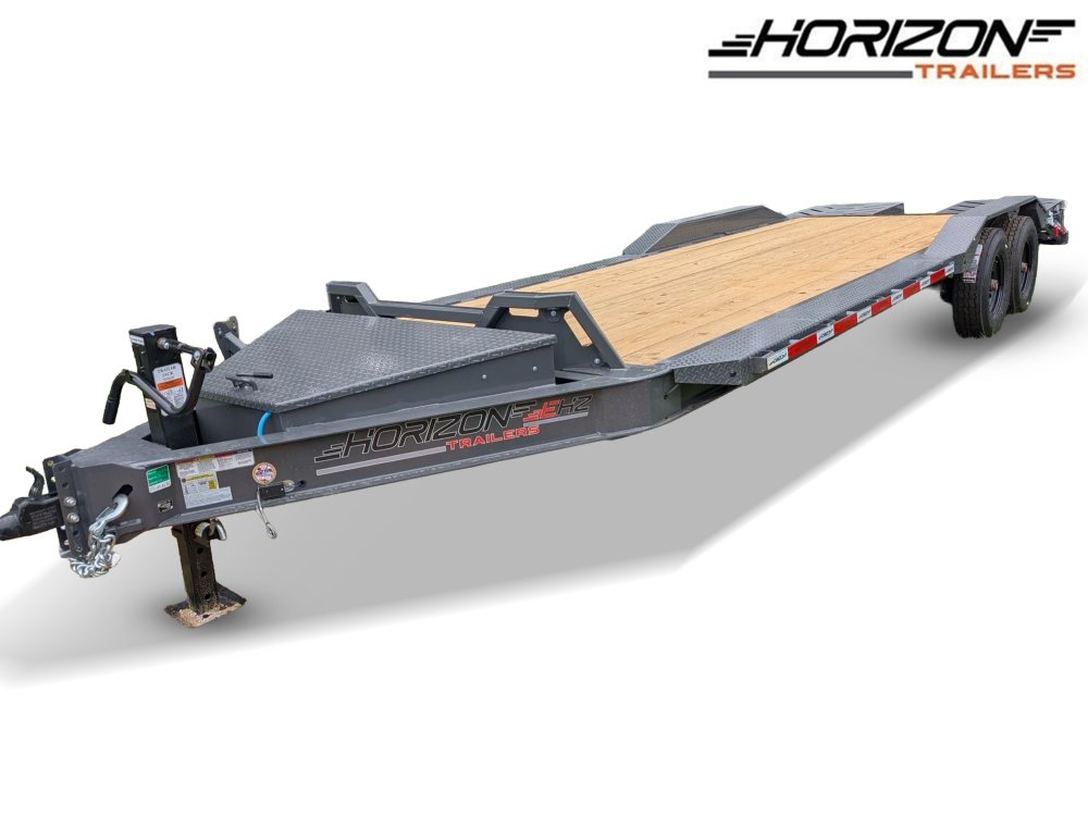 22' Horizon EHZ Bumper Pull Equipment Trailer Drive Over Fenders Mega Ramps - (2) 8K Axles