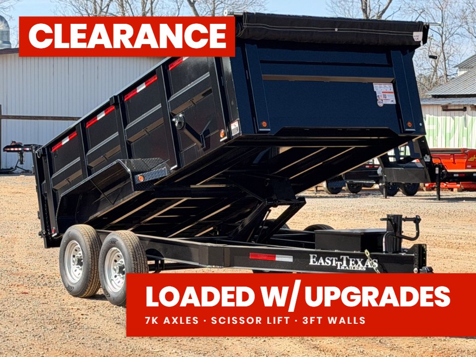 83"x14' Bumper Pull Dump Trailer 36" Sides - 14k GVWR