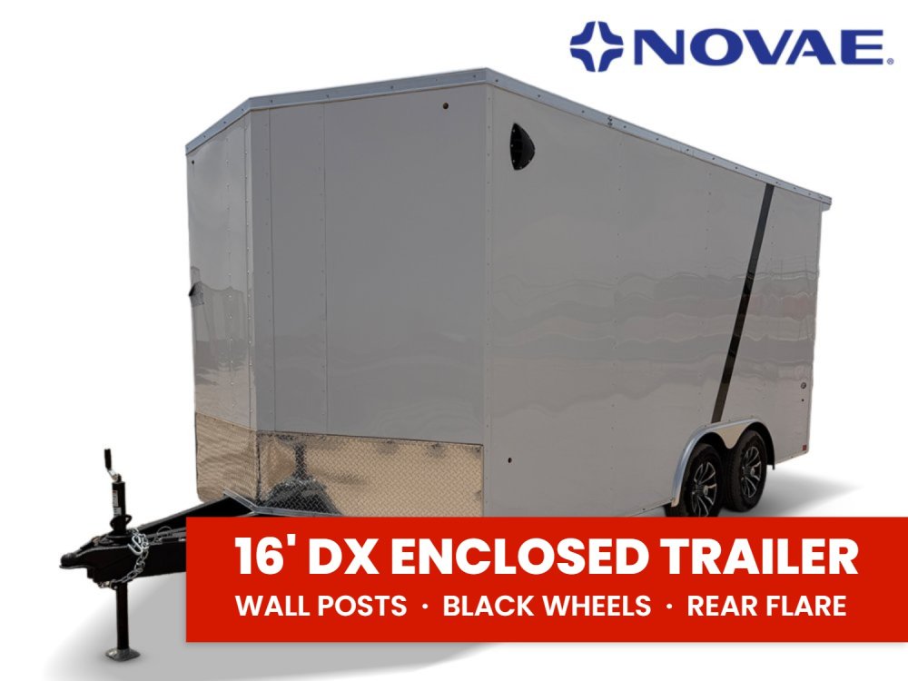 8.5 x 16 DX 7K Flat Top V Nose Car Hauler (2) - 3500 lb Axles