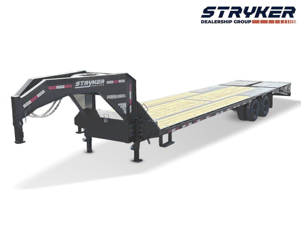 32' Stryker Gooseneck Dual Wheel Deckover Trailer Mega Ramps - (2) 12K Axles