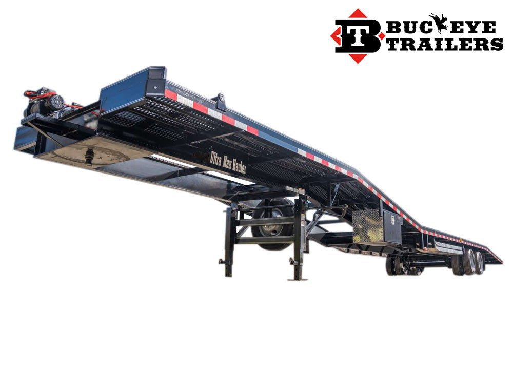 53' Ultra Max 4 Car Trailer, 10K Axles, 102" Wide, 30" Wide Grate, 9' Aluminum Ramps - Black