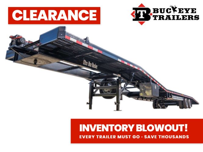 53' Ultra Max 4 Car Trailer, 10K Axles, 102" Wide, 30" Wide Grate, 9' Aluminum Ramps - Black