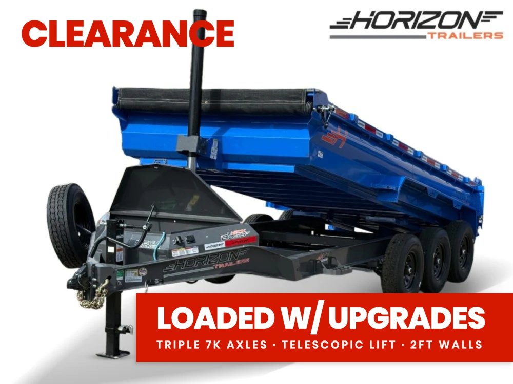 16' Horizon HZ7 Bumper Pull Dump Trailer 24" Side Walls - (3) 7K Axles