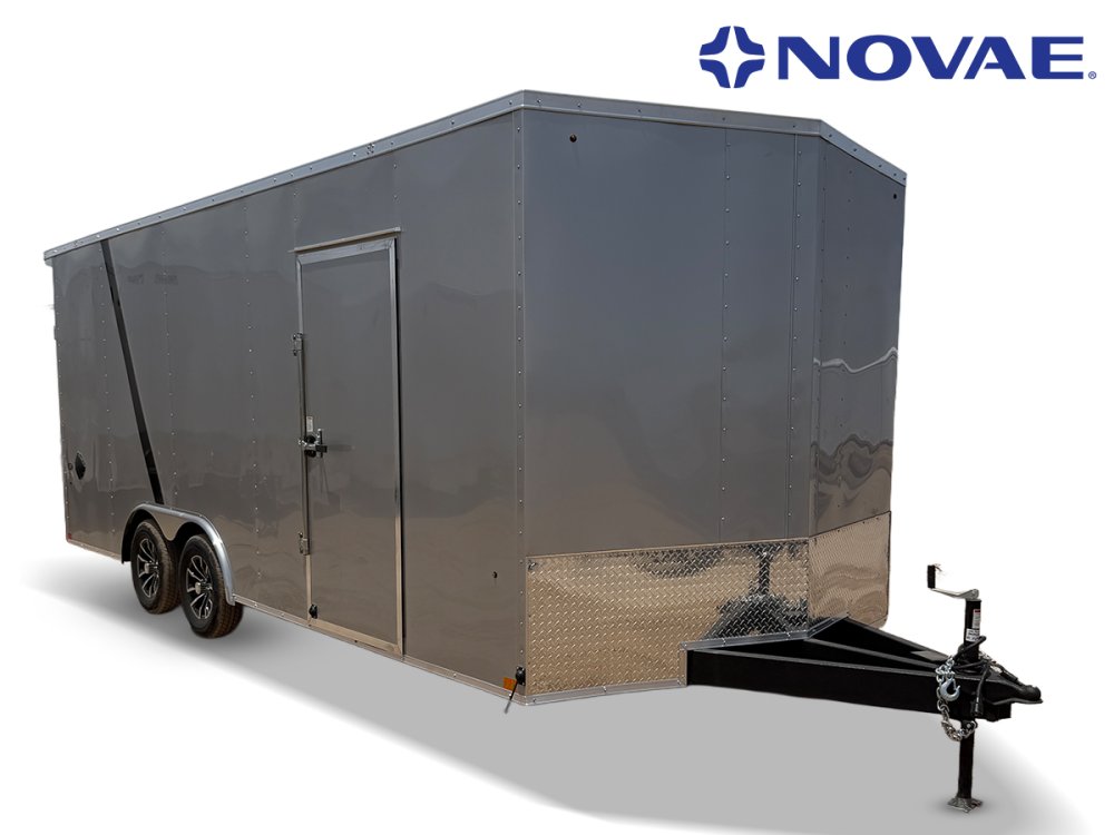 8.5 x 20 DX 7K Flat Top V Nose Car Hauler (2) - 3500 lb Axles