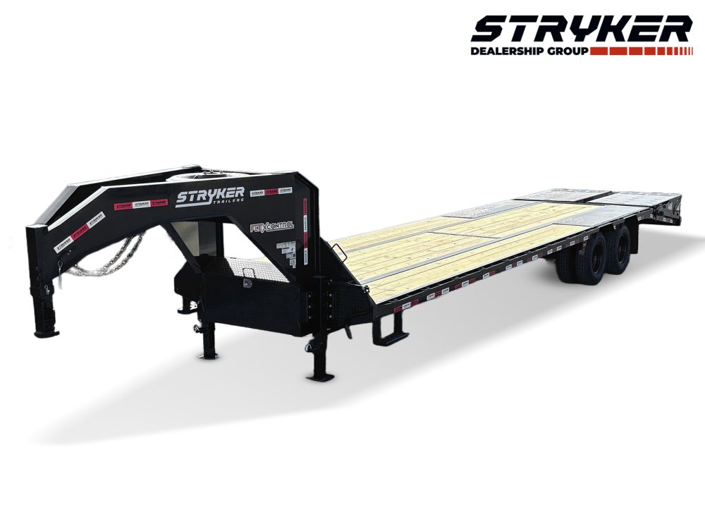 32' Stryker Gooseneck Dual Wheel Deckover Trailer Mega Ramps - (2) 12K Axles