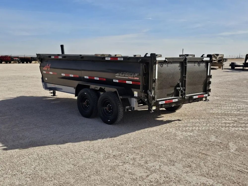 16' Horizon HZ7 Bumper Pull Dump Trailer 36" Side Walls - (2) 8K Axles