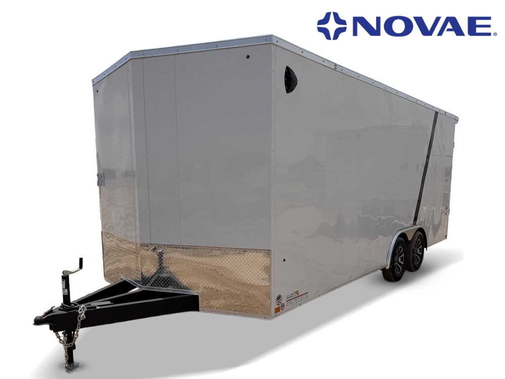 8.5 x 20 DX 7K Flat Top V Nose Car Hauler (2) - 3500 lb Axles