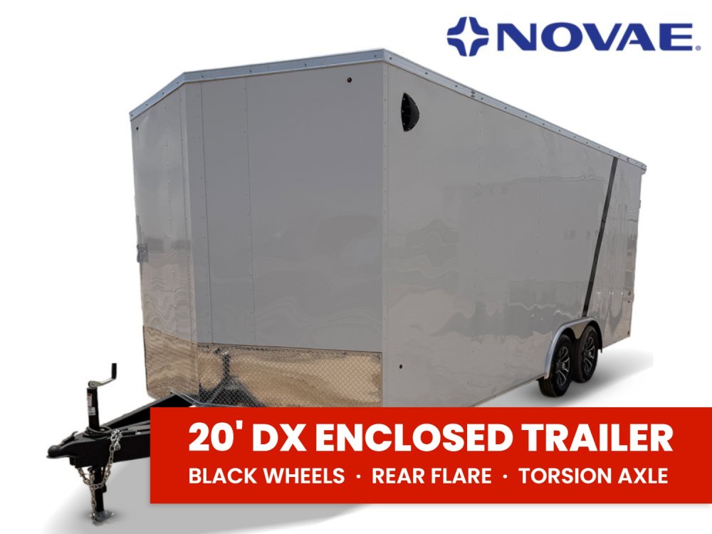 8.5 x 20 DX 7K Flat Top V Nose Car Hauler (2) - 3500 lb Axles