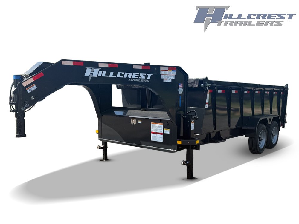 16' Hillcrest Gooseneck Dump Trailer Telescopic 40" Side Walls - (2) 8K Axles