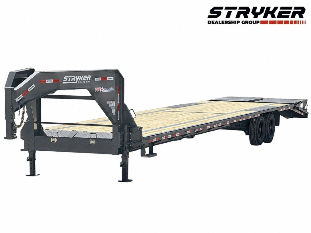 40' Stryker Gooseneck Hotshot Non-CDL Deckover Trailer Mega Ramps - (2) 7K Axles