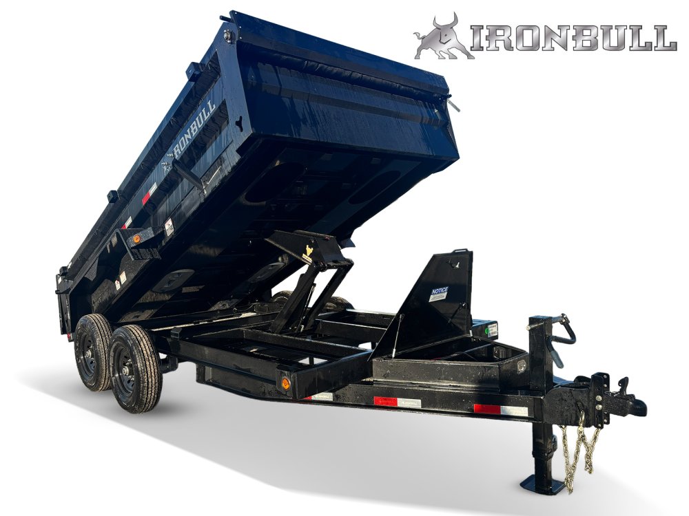 14' x 83" Iron Bull DTB Bumper Pull Dump Trailer 24" Side Walls - (2) 7,000 lb Axles