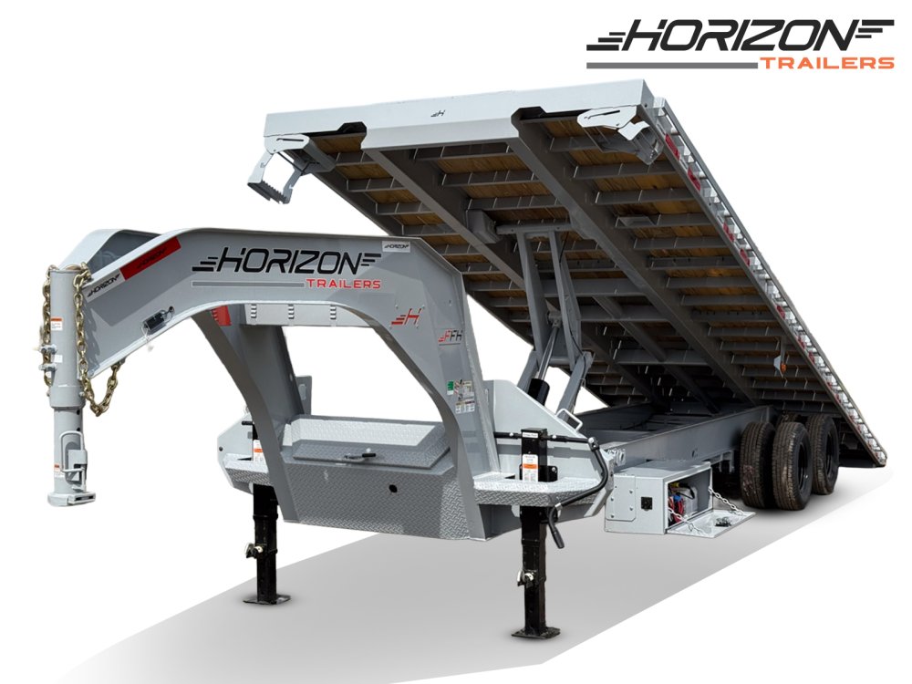 30' Horizon FFH Gooseneck Deckover Full Tilt Trailer - (2) 12k Axles