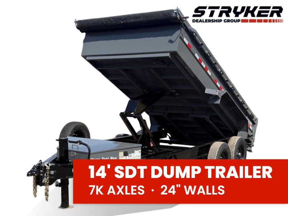 14' Stryker SDT Bumper Pull Dump Trailer 24" Side Walls - (2) 7k Axles